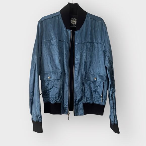 Rock & Republic Blue Bomber Utility Moto Jacket - Picture 1 of 8